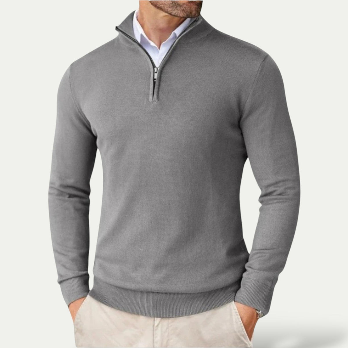 Sébastien - Pull Raffiné Cachemire Col Zippé