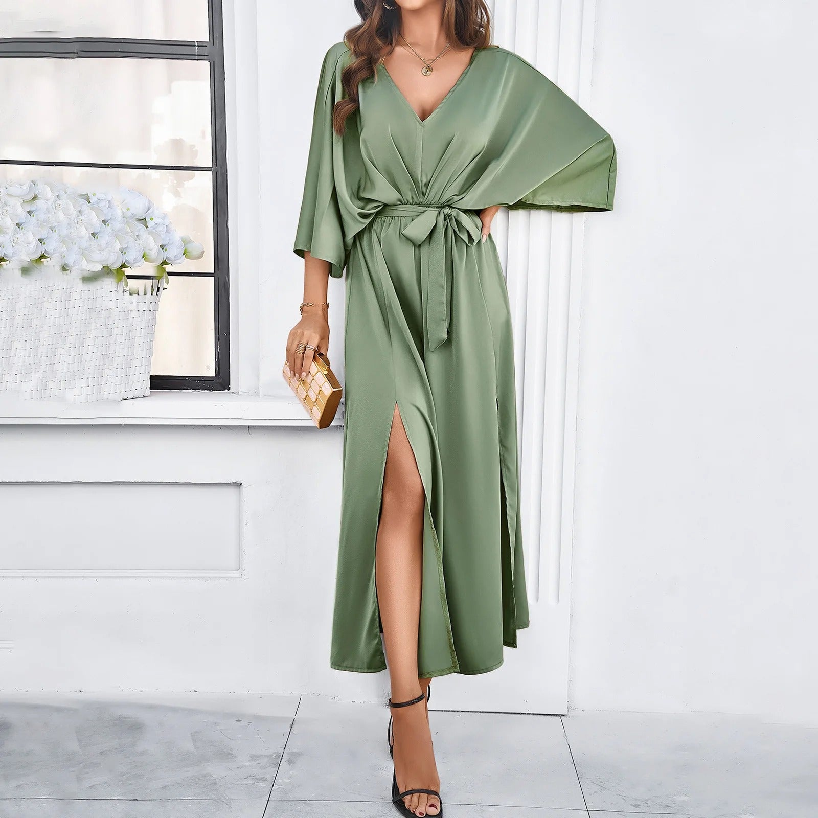 Margaux - Robe Maxi Satinée Chic Femme