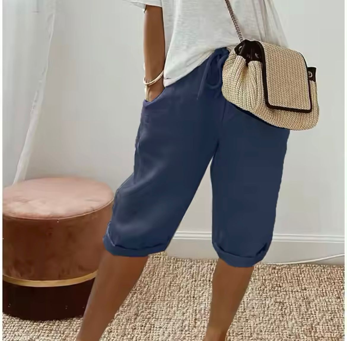 Laura - Short Lin léger d'été