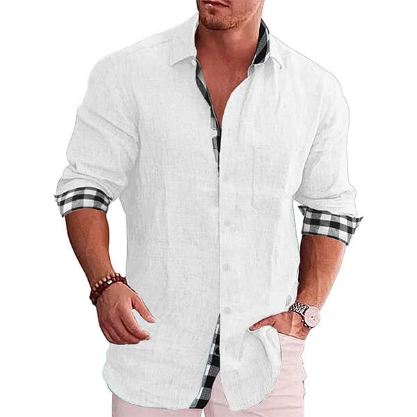 Lucas - Chemise Lin Élégante Manches Longues Homme