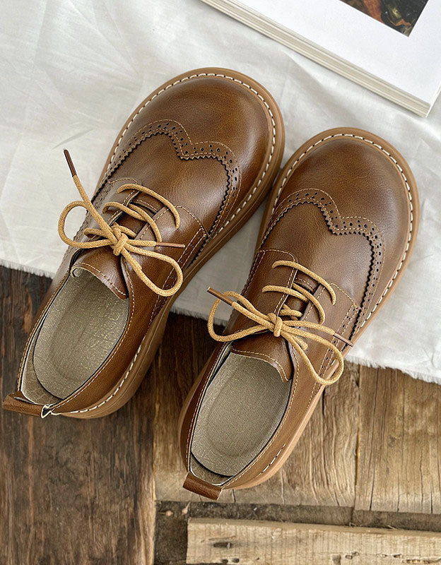 Isabelle - Chaussures Oxford à Bout Carré et Large Femmes