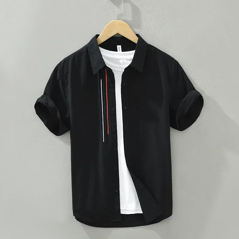 Jeroen - Chemise Brodée Respirante - Élégant - Hommes-1