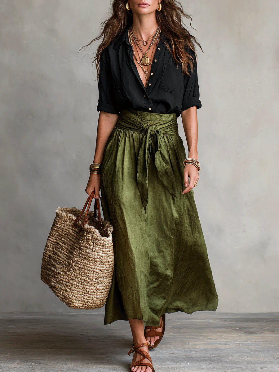 Ensemble Femme Chemise Et Jupe Longue - Avada