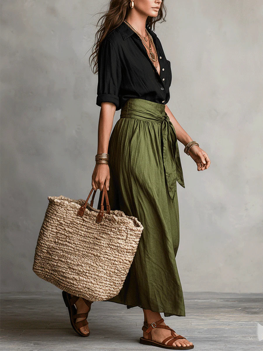 Ensemble Femme Chemise Et Jupe Longue - Avada