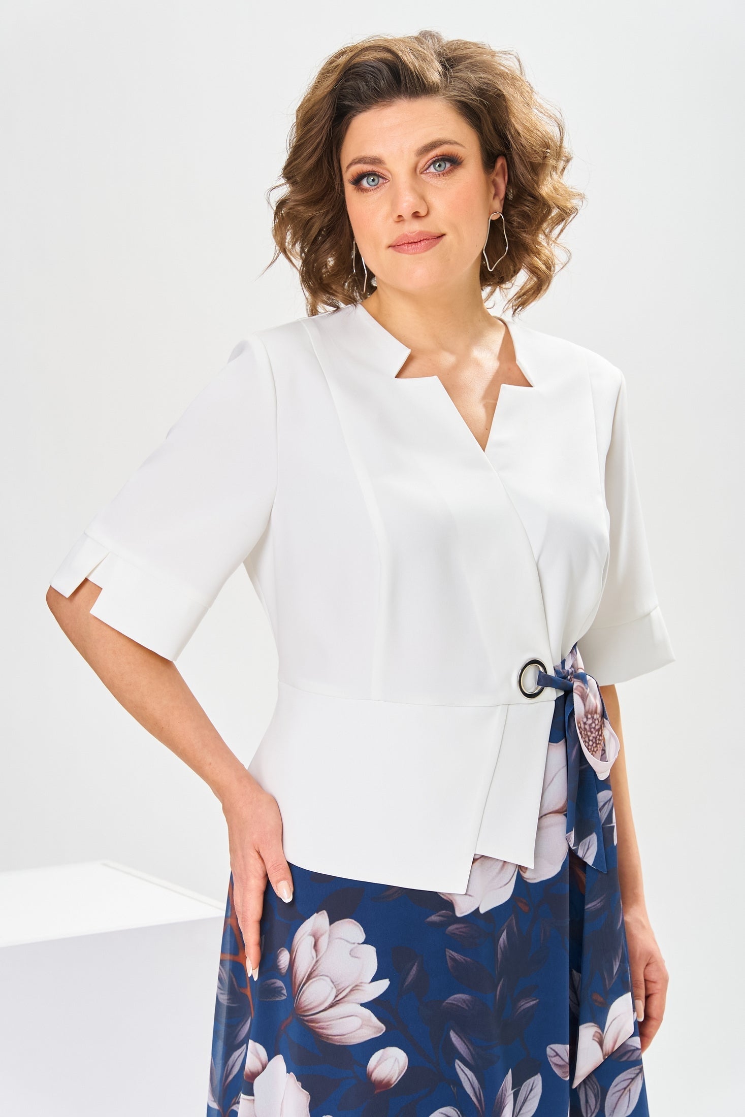 Florence - Robe Mi-Longue Femme Élégante Fleurie