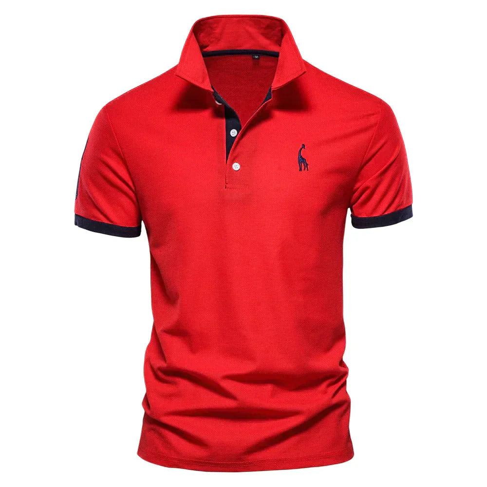 Leo - Polo Brodé Manches Courtes Sport Homme