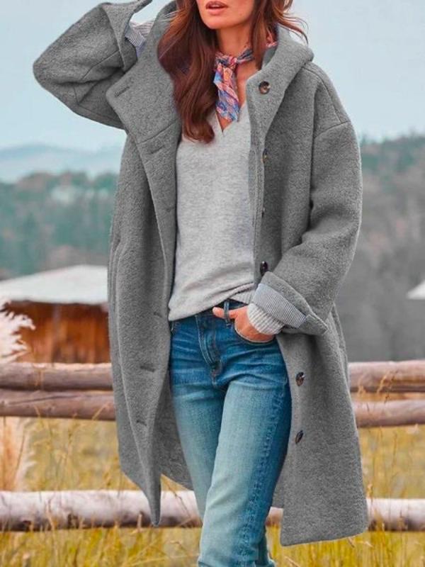 Martine | Manteau Élégant Mi-Long à Capuche