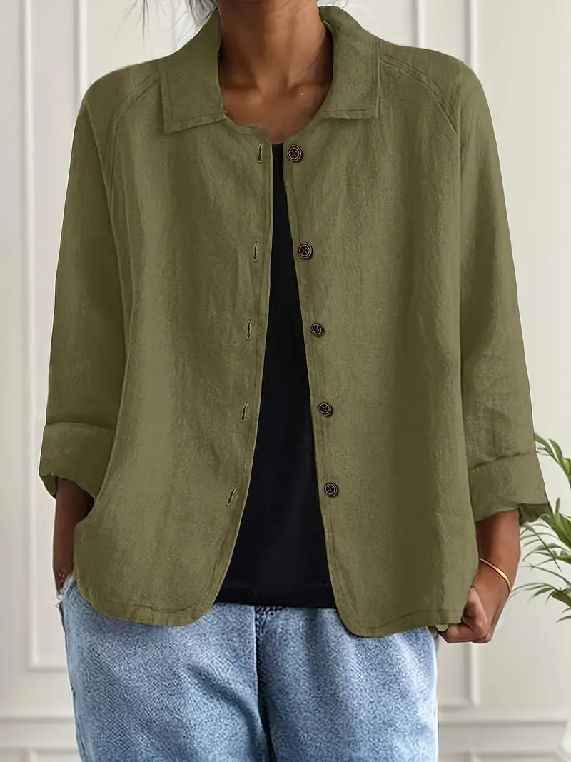 Sylvie | Cardigan Élégant Col Chemise Boutonné