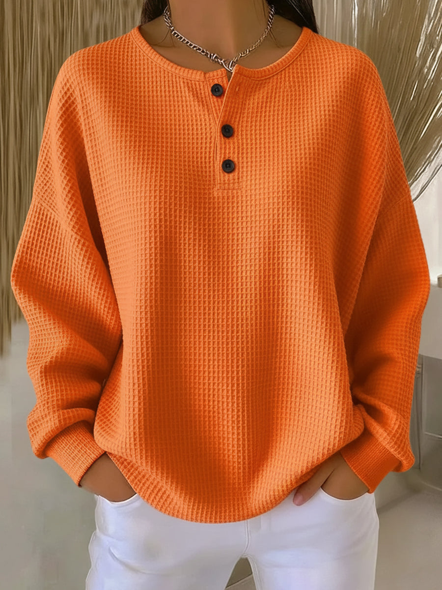 Isabelle - Haut Élégant Oversize Col Boutonné