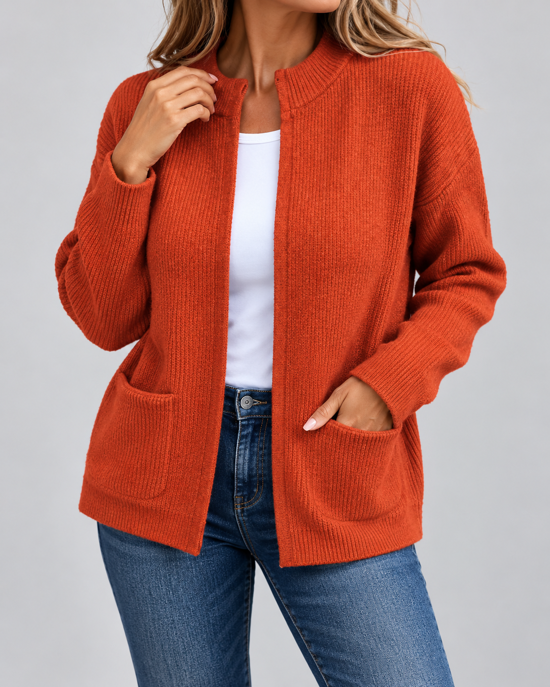 Isabelle - Cardigan Élégant Zippé Oversize