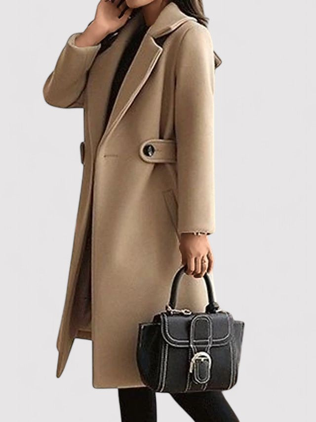 Corinne | Manteau ĂlĂ©gant Long Laine