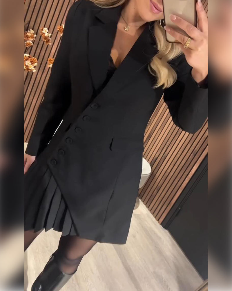 Robe Blazer Femme Chic Plissée - Margaux