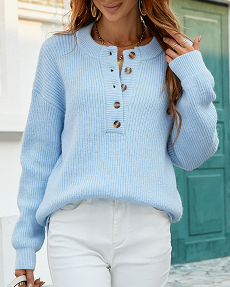 Sylvie - Pull Flatteur Oversize Boutonné