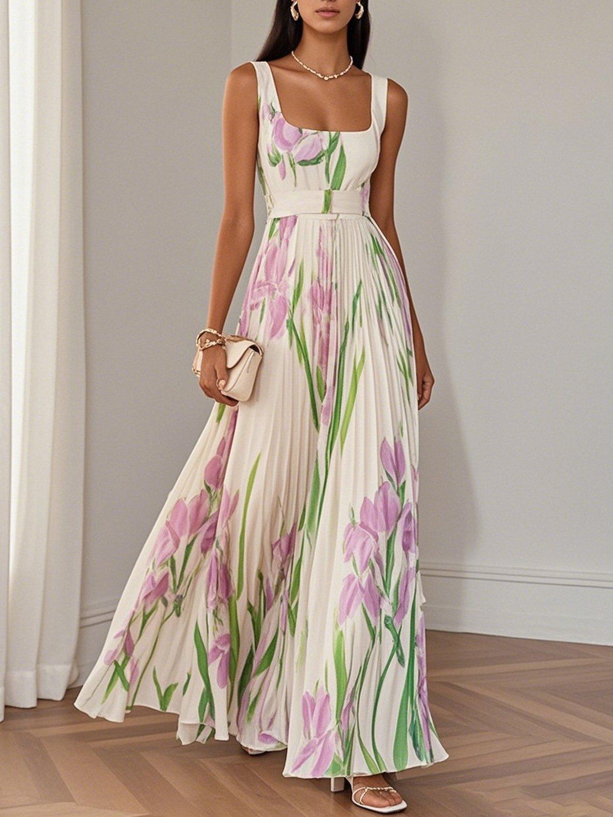 Margaux - Robe Longue Femme Fleurie Élégante