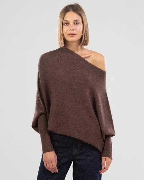 Amaris - Pull oversize à col convertible pour femme