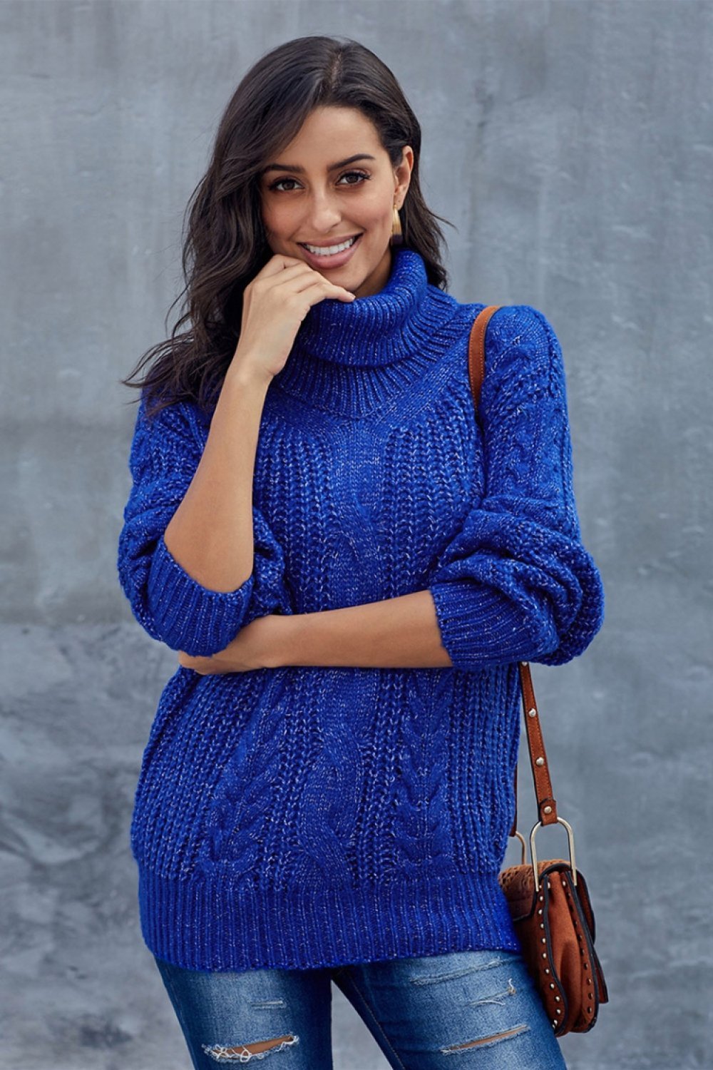 Amaris - Pull oversize en maille torsadée femme