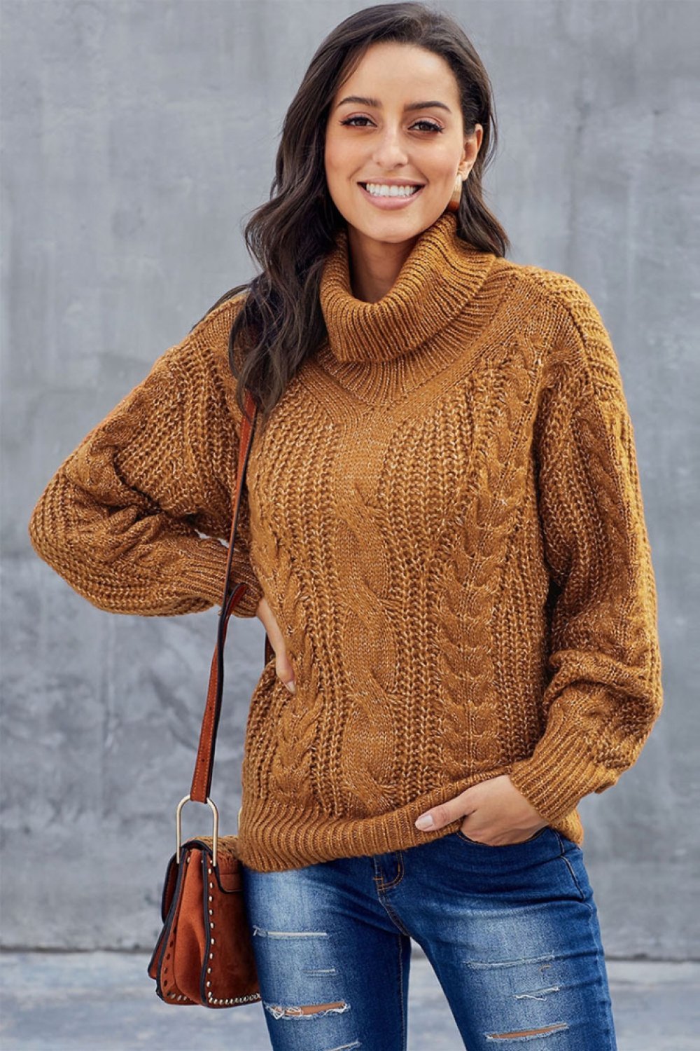 Amaris - Pull oversize en maille torsadée femme