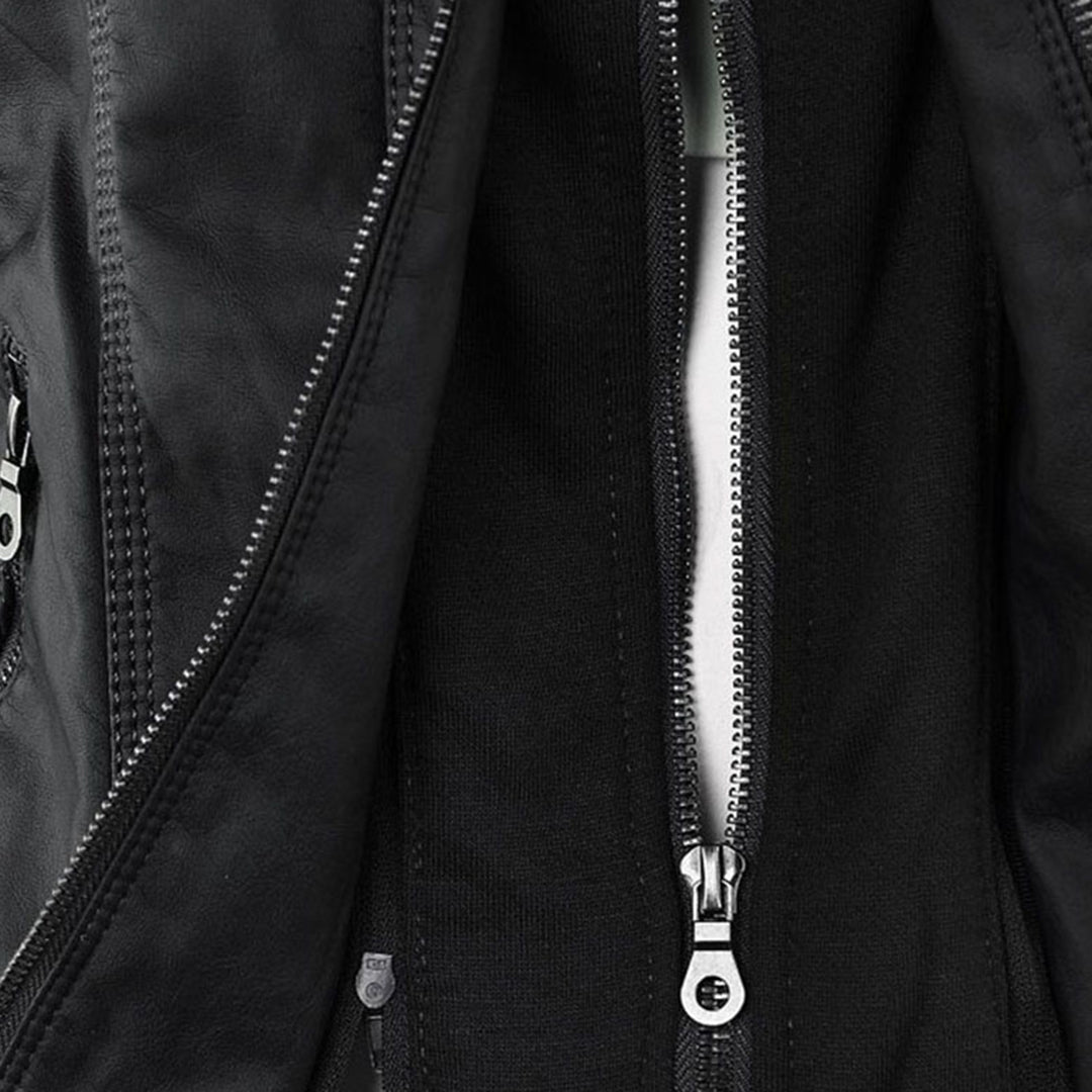 Aurélie - Veste Chic Cuir Capuche