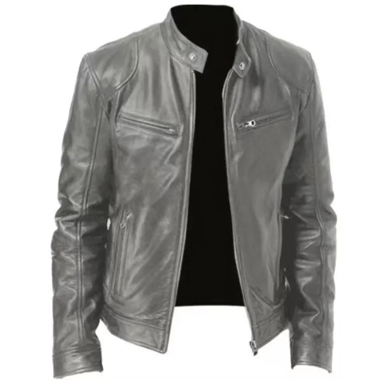 Julien - Veste Moderne Cuir Ajustée Zippée