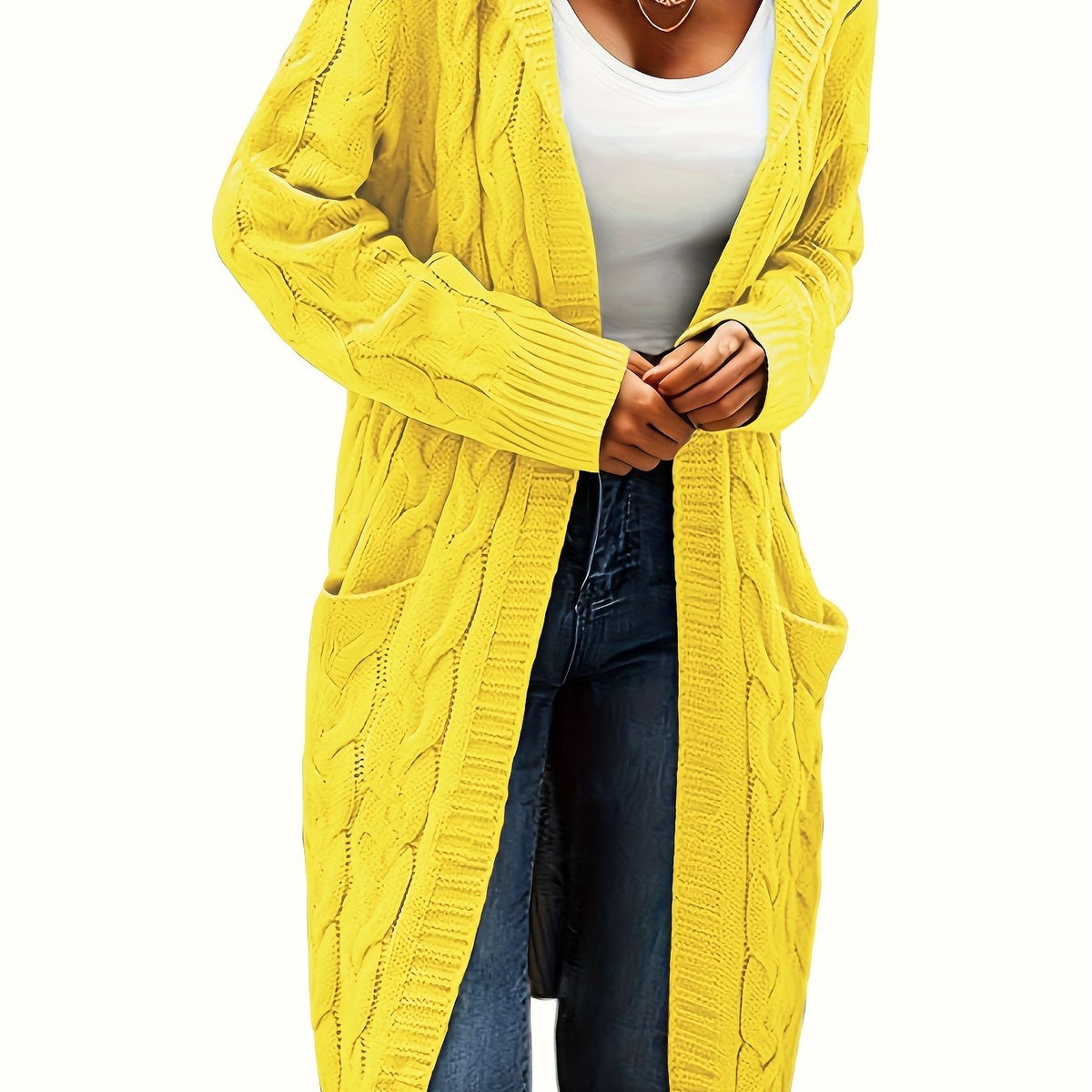 Aurélie - Cardigan Élégant Maxi Torsadé