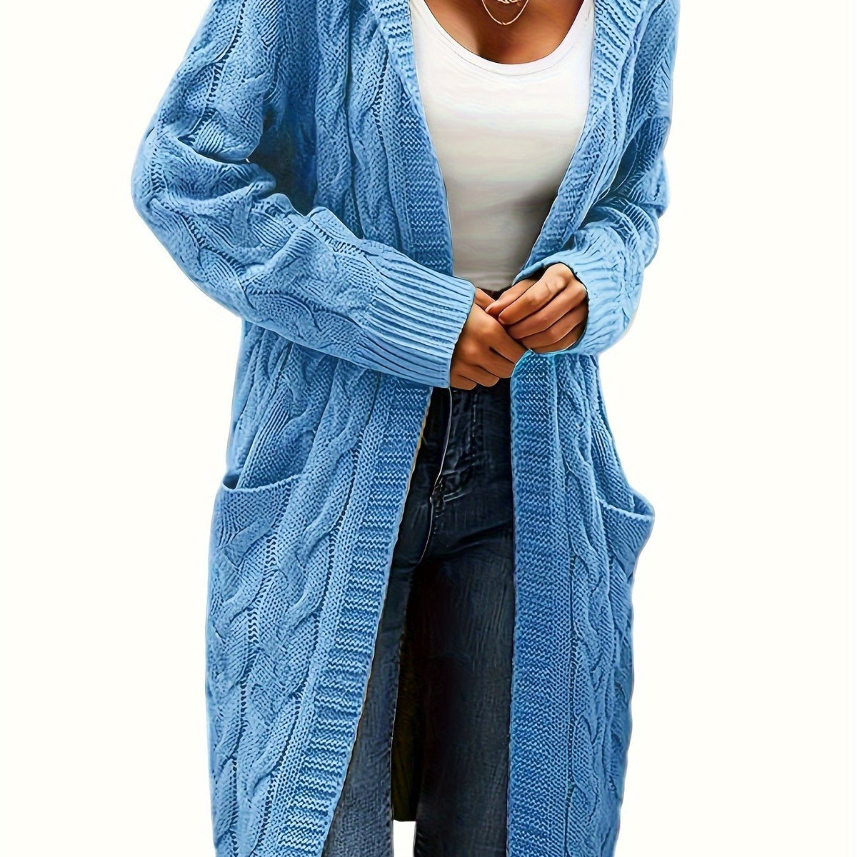 Aurélie - Cardigan Élégant Maxi Torsadé