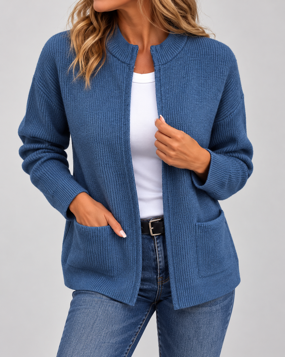 Isabelle - Cardigan Élégant Zippé Oversize
