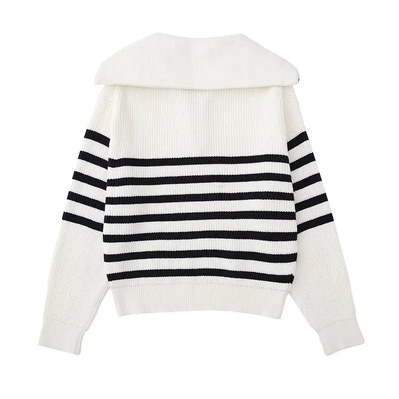 Antoine - Pull Chic Rayé Col Zippé