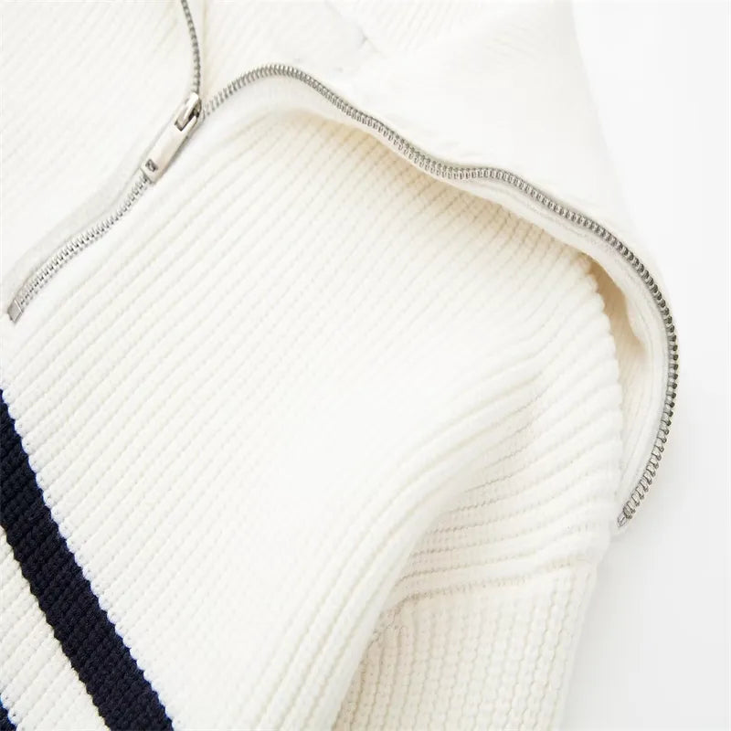 Antoine - Pull Chic Rayé Col Zippé
