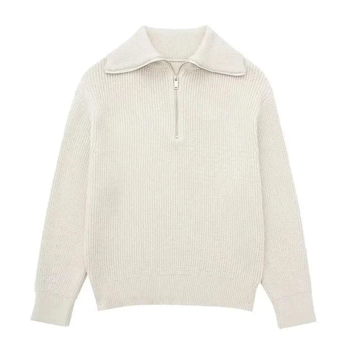 Antoine - Pull Chic Rayé Col Zippé