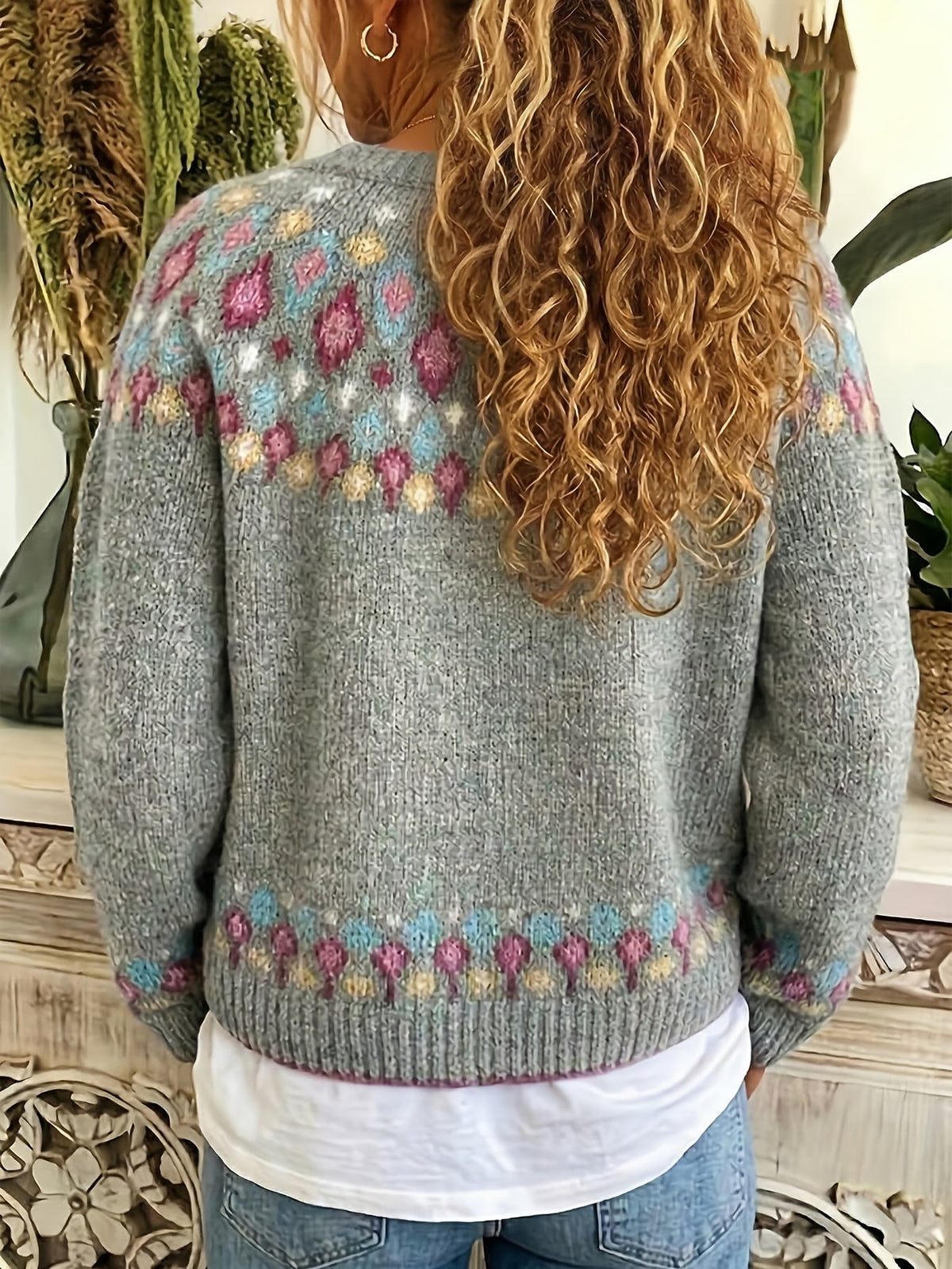 Élodie - Cardigan Féminin Bohème Col V