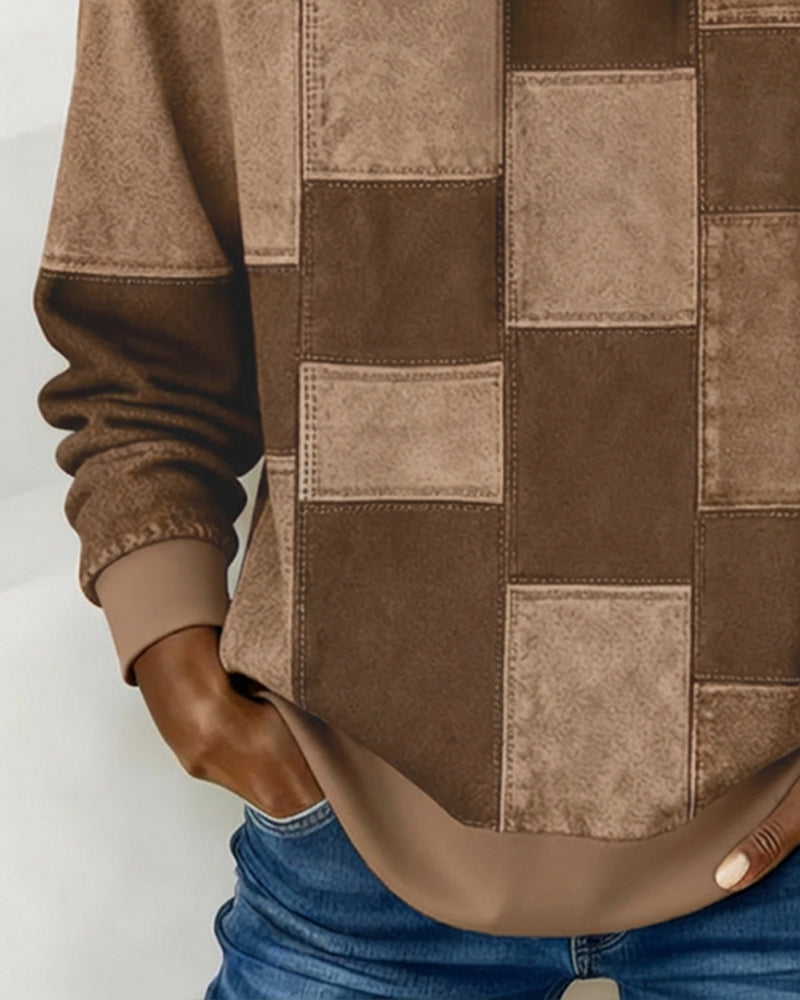 Chloé - Sweat à Capuche Chic Imprimé Patchwork