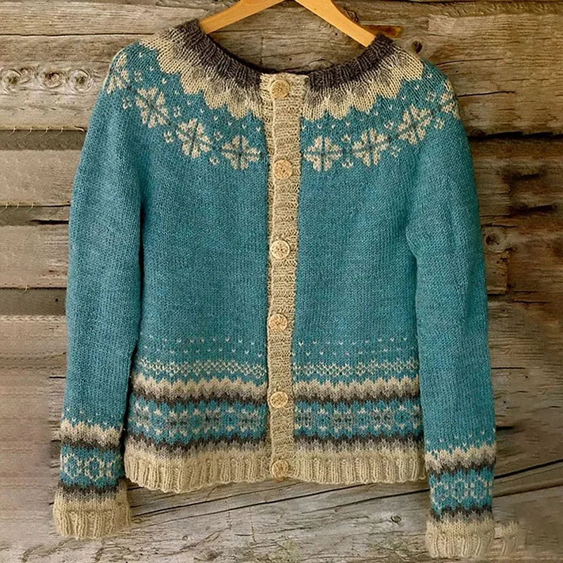 Caroline - Cardigan Élégant Vintage Jacquard