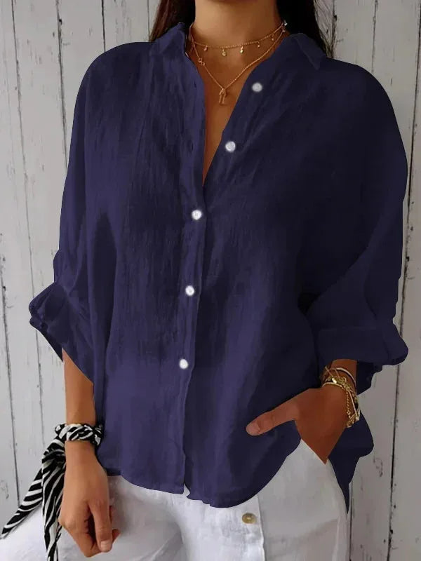 Nathalie - Blouse Lin LégÚre Boutonnée Femme