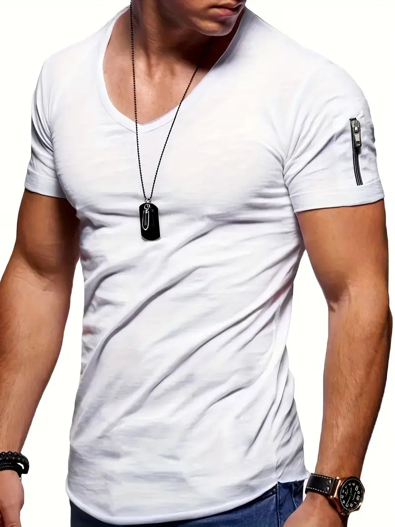 Image variante pour Laurent - T-shirt col en V - Confortable - T-shirt pour hommes - 50