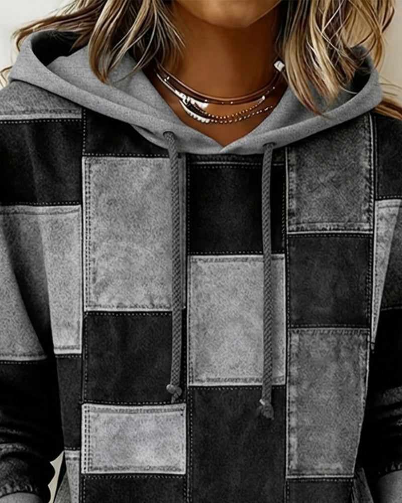 Chloé - Sweat à Capuche Chic Imprimé Patchwork