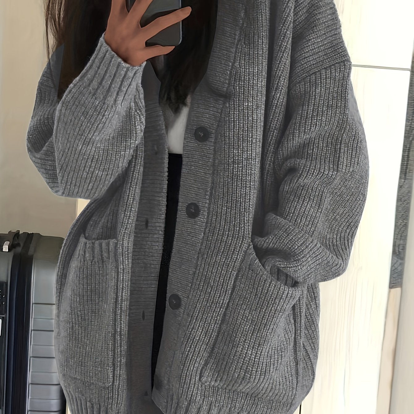 Charlotte - Cardigan Élégant Oversize Boutonné