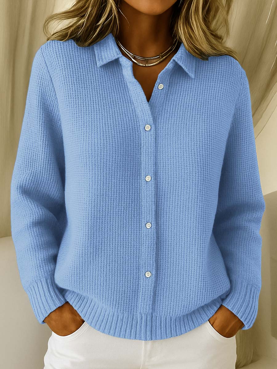 Caroline - Pull Élégant Oversize Boutonné
