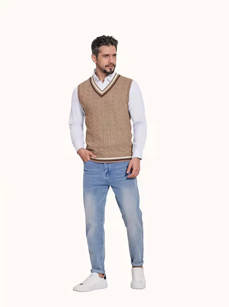 Sébastien - Pull Classique Torsadé Sans Manches
