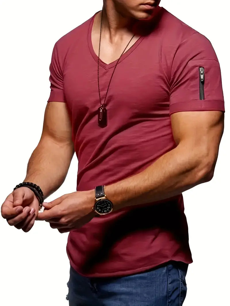 Laurent - T-shirt à col en V - Confortable - T-shirt pour hommes-5