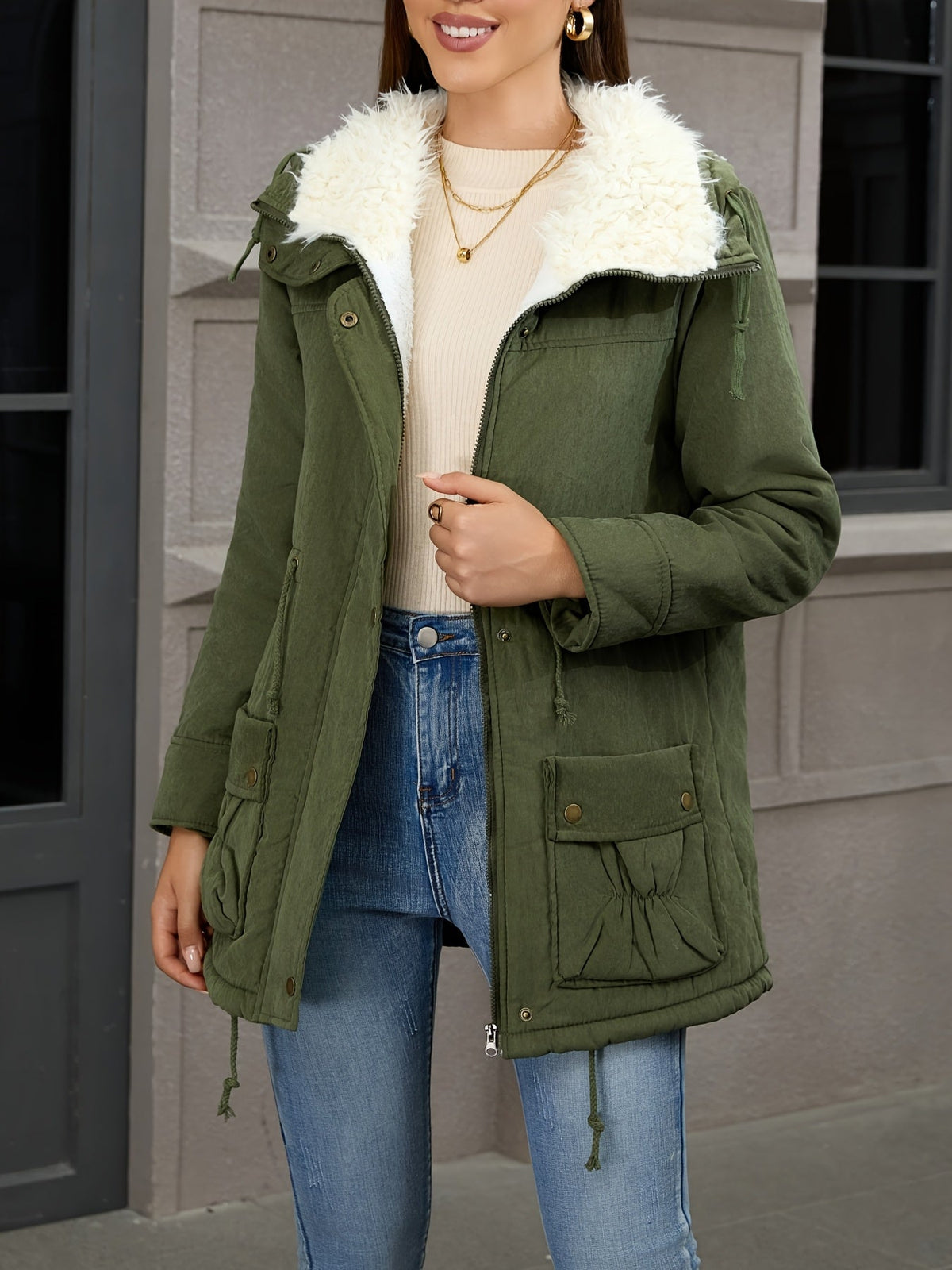 Sylvie - Parka Féminine Courte Col Fourré