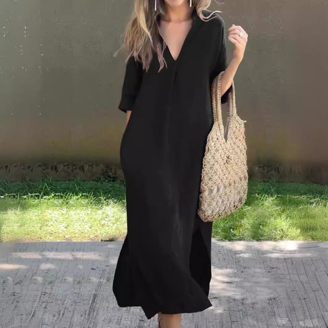 Robe Longue Femme en Lin Élégante - Delphine