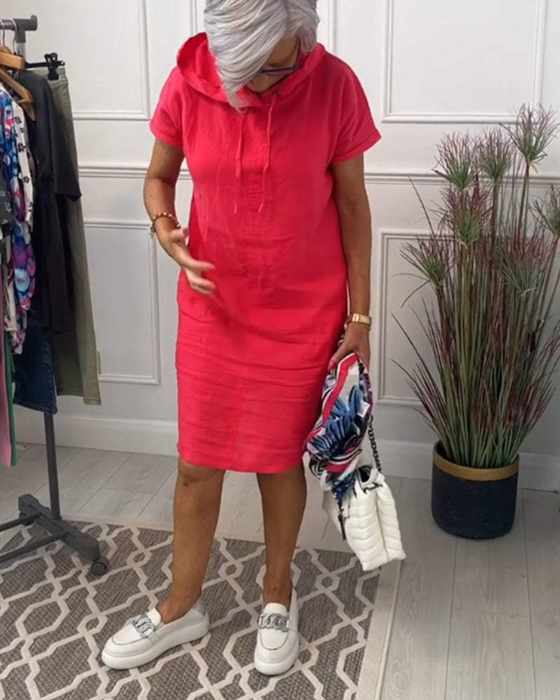 Robe Courte Femme Sweat à Capuche - Sophie