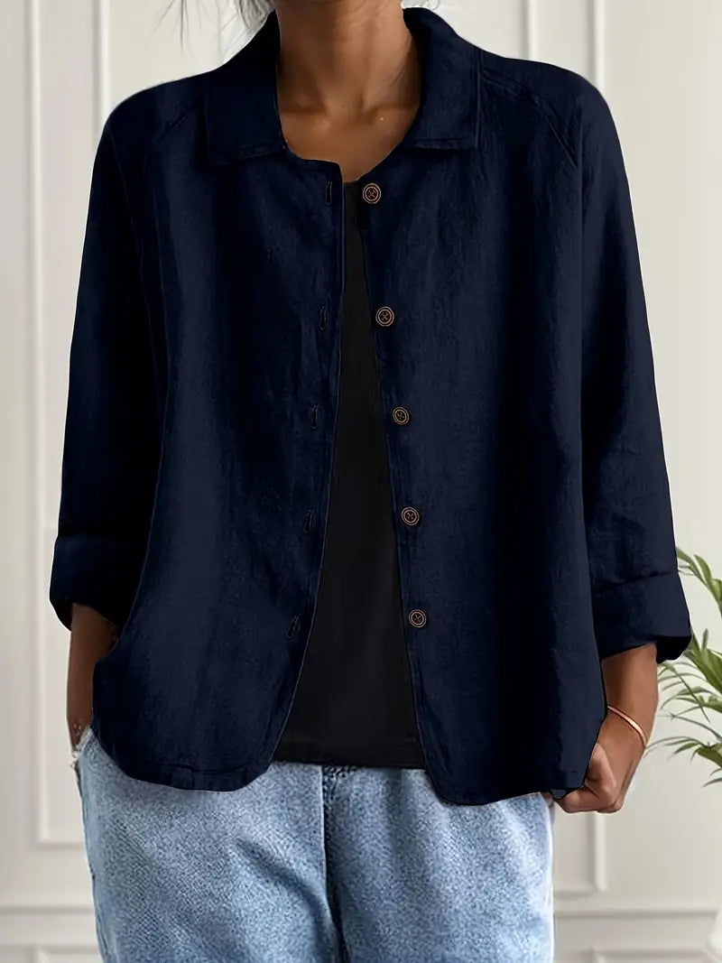 Sylvie | Cardigan Élégant Col Chemise Boutonné