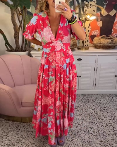 Julie - Robe Maxi Femme Fleurie