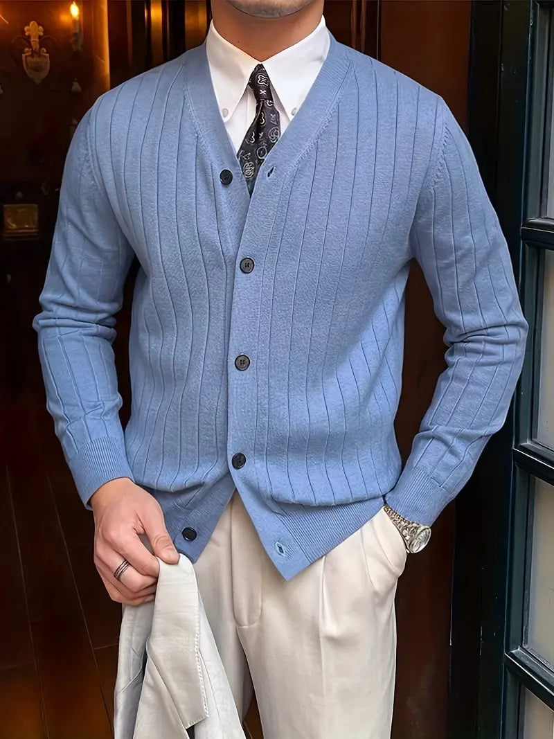 Victor – Cardigan En Maille Pour Hommes, Parfait Pour Les Occasions Formelles