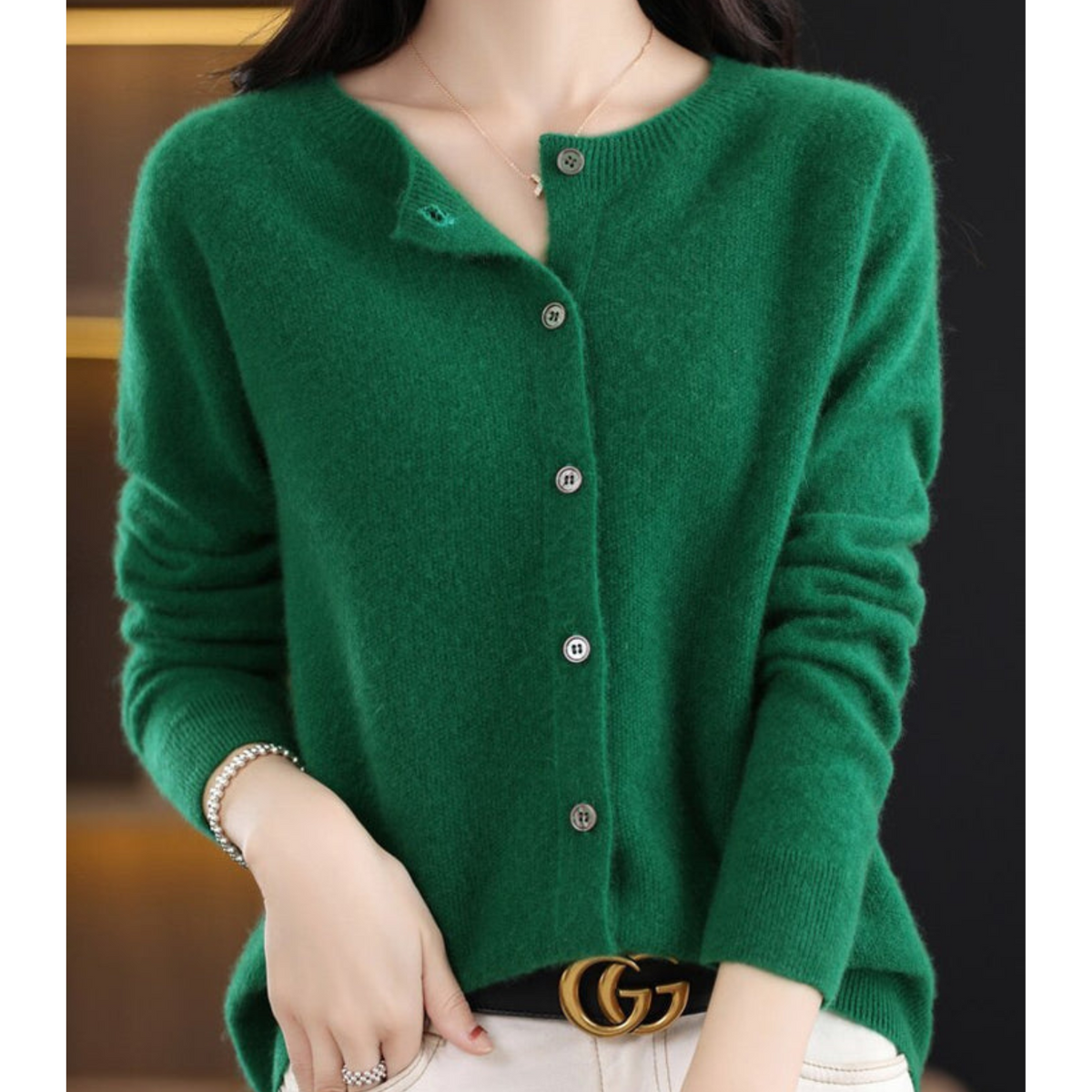 Delphine - Gilet Élégant Maille Boutonné