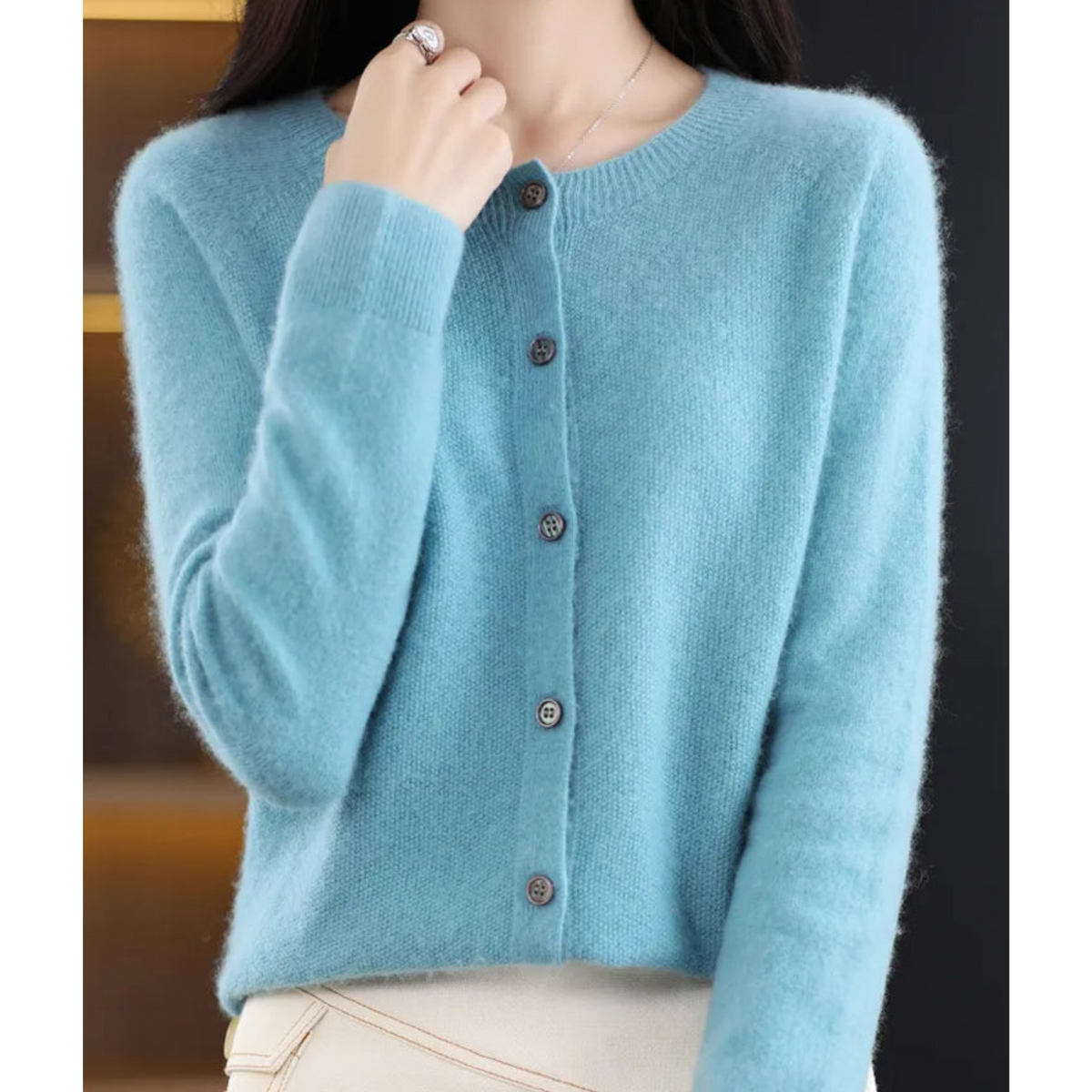 Delphine - Gilet Élégant Maille Boutonné