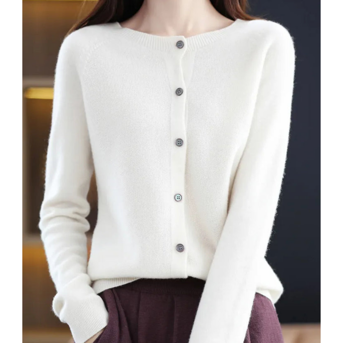 Delphine - Gilet Élégant Maille Boutonné