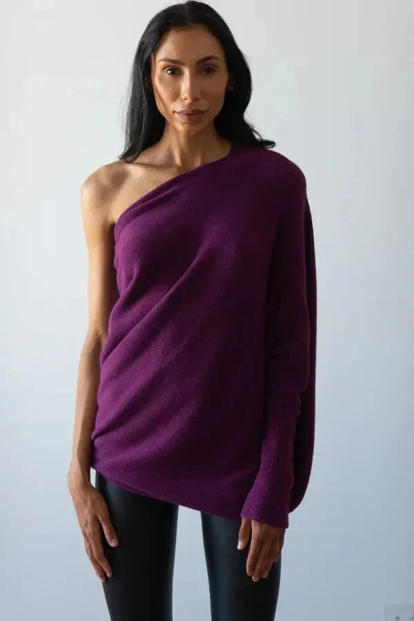 Amaris - Pull oversize à col convertible pour femme