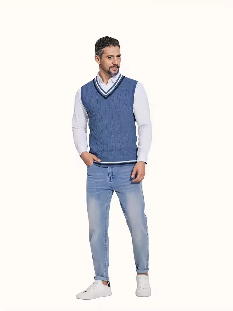Sébastien - Pull Classique Torsadé Sans Manches